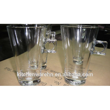 2014 Haonai glass products,coffee glass cup with handle